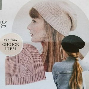 COPY - TJD Cable Knit Beanie in Dusty Rose